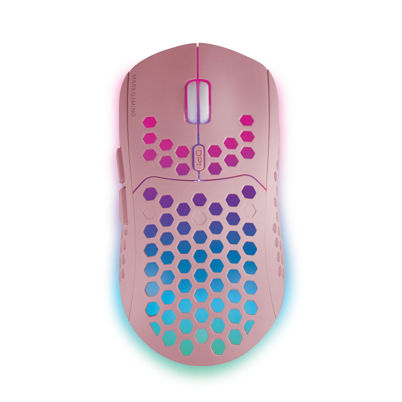 Mars Gaming Mouse Gaming Wireless MMW3P Battery Rechargeable Up To 3200 DPI Pink