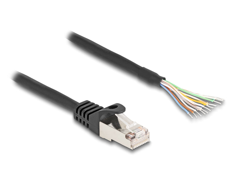 Delock 80204 Cable RJ50 Male a Extremos Abiertos S/FTP 0,5M Black