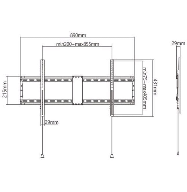 Gembird WM-90F-01 Wall Mount TV Fixed 43-90 (70KG)