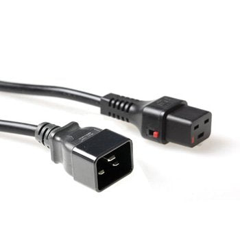Powercord C19 IEC Lock - C20 Black 2M, PC1285