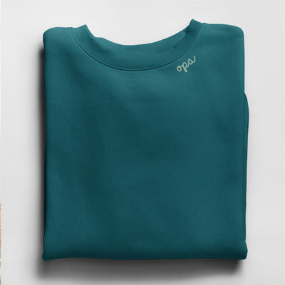 Embroidered Collar Organic Cotton Sweatshirt "Opa" (DE)