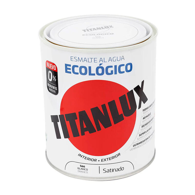 Esmalte Ecológico Water Satinado White 250ML Titanlux 01T056614
