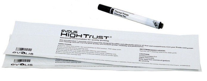 Evolis Complete Cleaning Kit 2 T Cards 1 Pen
