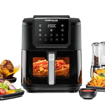 Rommelsbacher Fryer Frh 1700 Sencillo 8 L Independiente 1700W Fryer Air Caliente Black Steel Inoxidable — image 1