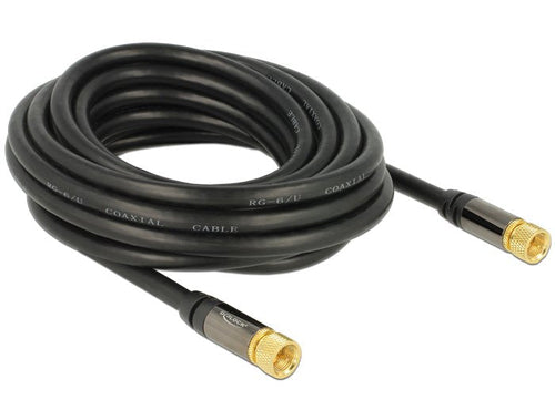 Delock 88921 Cable Antenna Plug F Plug F RG-6/U 5M Black — image 1