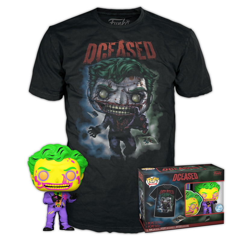 Set Figura Pop & Tee DC Comics Joker Tamaño M