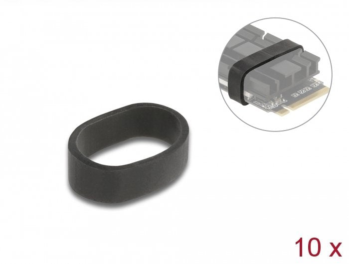 Delock Ring Rubber Fijar SSD M.2 And Disipador Calor Black 10 Pieces