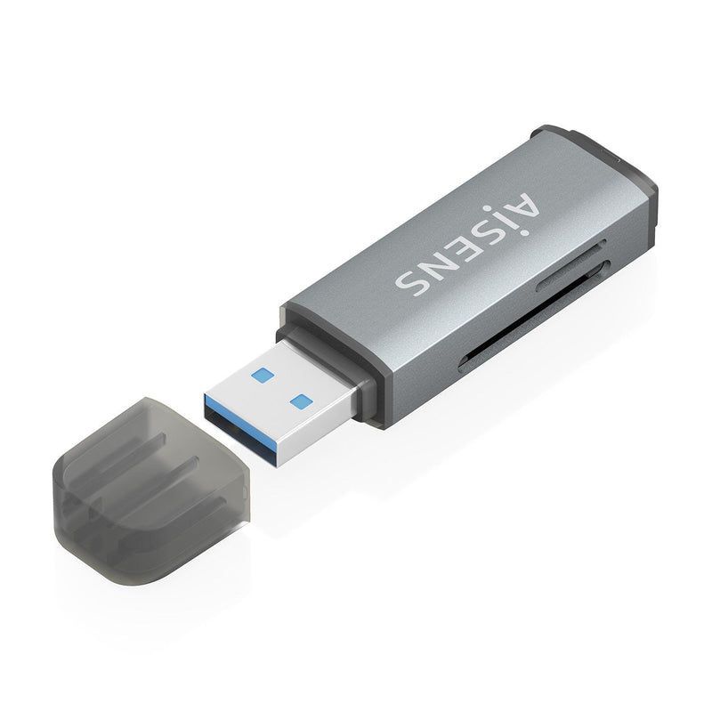 Aisens Card Reader Sd, microSD, Mmc, Rs-mmc, MMC Micro, Usb-a, Grey