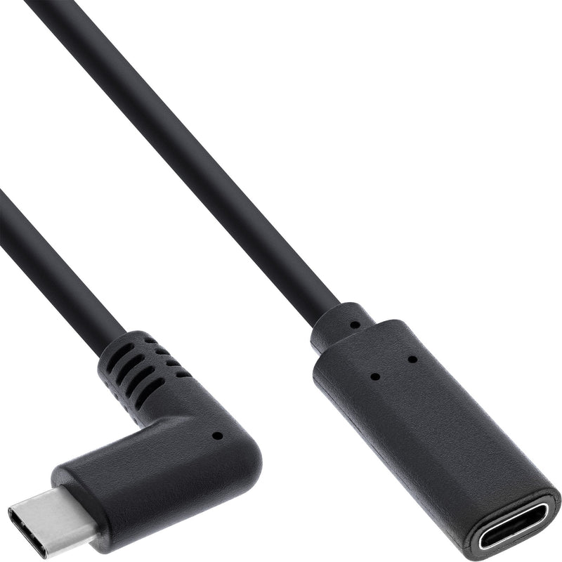 Inline Cable USB 3.2, Type-c Male Ángulo a Female Black 1,5M