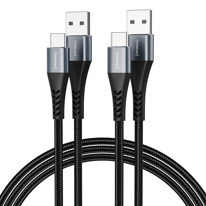 Intenso USB-A/USB-C Cable A60C Nylon 1M Black Double Pack