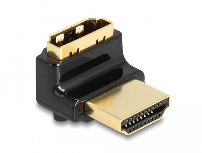 Delock HDMI Adapter Connector Male a Female 90° Arriba Angulado 8K 60 HZ Metal