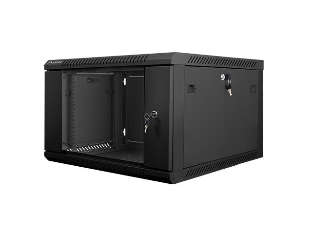 Lanberg Cabinet Mural WF01-6606-10B Black 19 6U IP20 600X600X368MM Up To 60KG Charging Accesorios Assembly