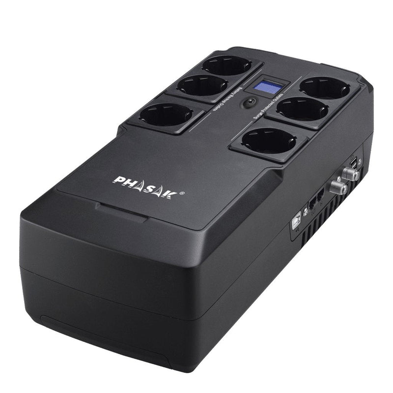 Phasak UPS Line Interactive Kryptos 800VA 480W 6 Salidas Formato Bloque