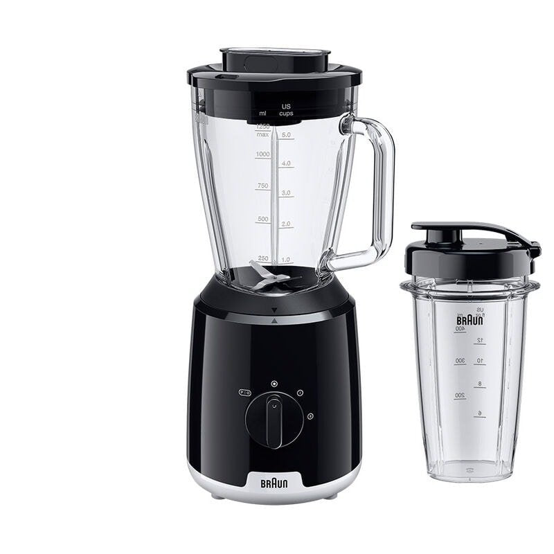Braun Blender Glass JB1051BK 1.25L With 2 Velocidades 600W Black