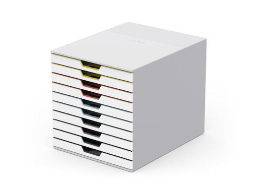 Durable Varicolor Mix 10 Ring Binder Organiser Plastic Multicolour White — image 1