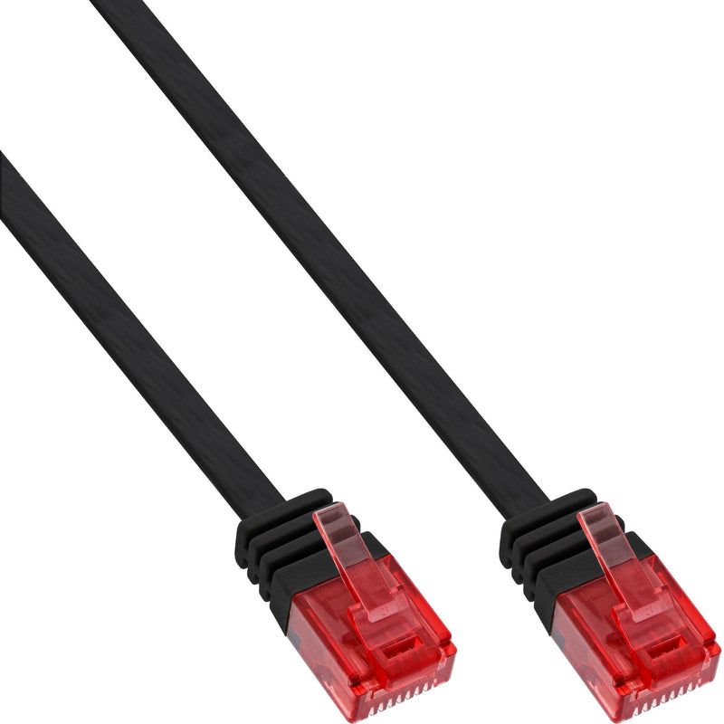 Inline Flat Ultraslim Network Cable U/UTP CAT.6 Gigabit Ready Black 2M