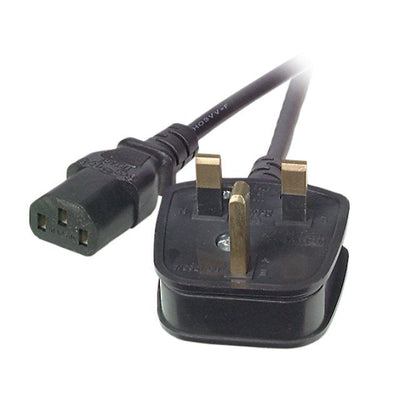 Cable Power Uk BS1363A-C13 180°,NEGRO,3M,3X1.00MM — image 1