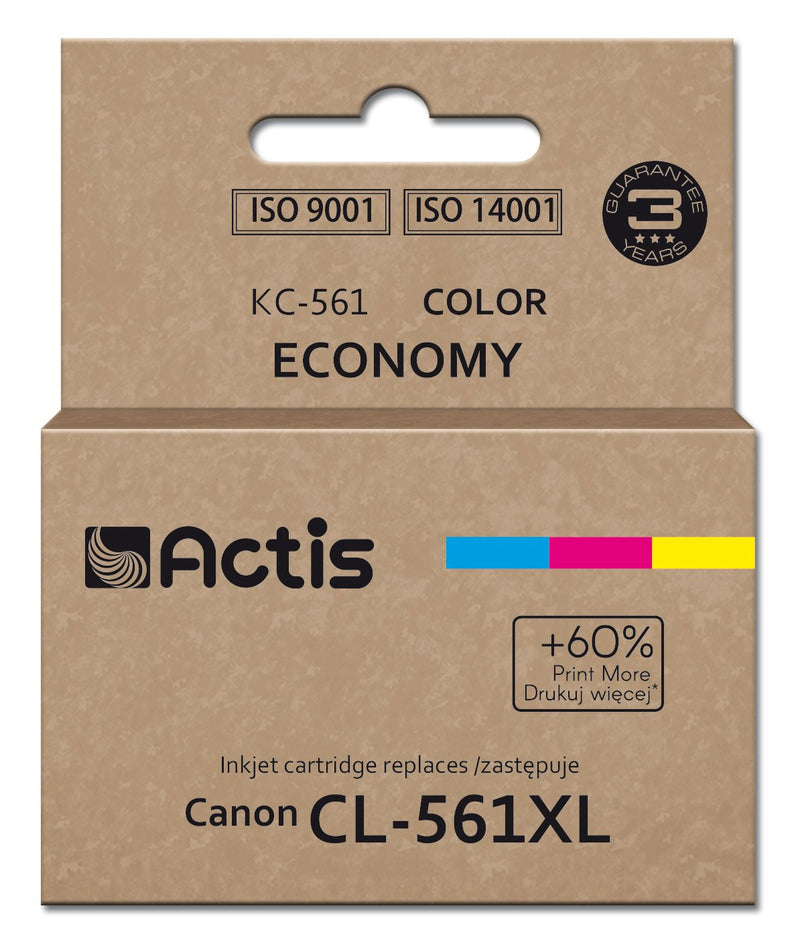 Actis Ink KC-561 Canon Printer Reemplazo Canon CL-561XL Supremo 18ML Blue Púrpura, Yellow Imprime 60% Más Que