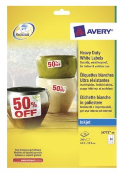 Avery Zweckform Resistant a Intemperie Folienetiketten 63,5 X 33,9MM — image 1