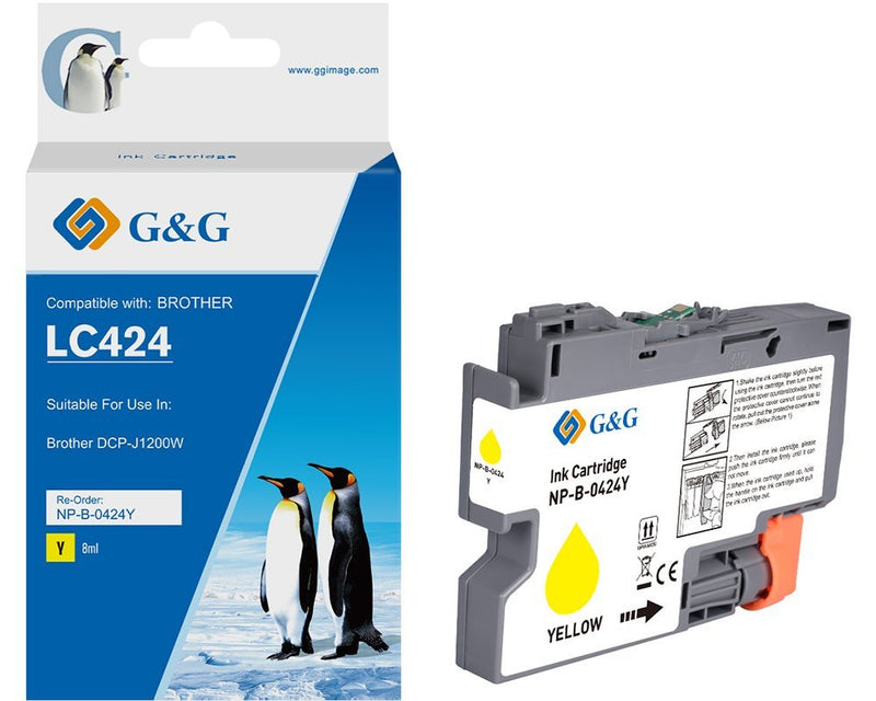 G&g Ink Compatible Brother 424 LC-424Y Yellow