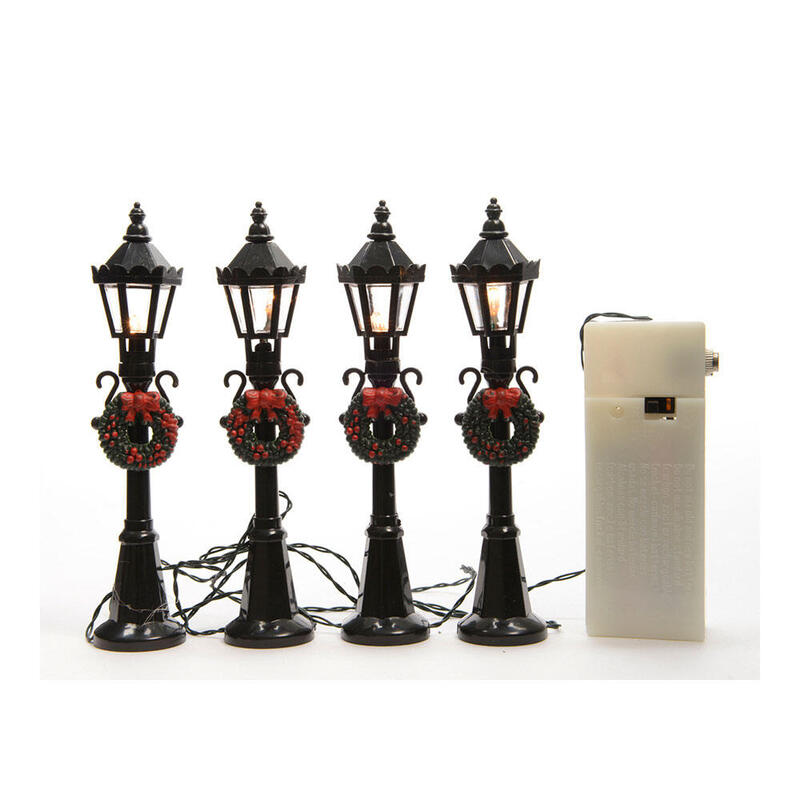 Farolas Escenas Navideñas Set de 4 Ø2,5X12CM 4 LED