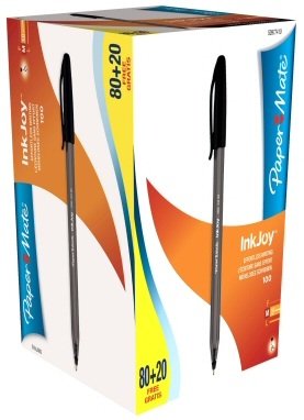 Paper Matte Inkjoy 100 Cap Pen Triangular Black Box Of 80 + 20 — image 1