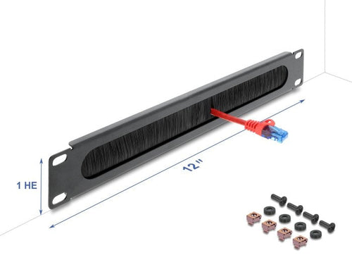Delock 12? Organiser Cables Power Strip Brush 1 He Grey Oscuro — image 1