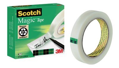 Scotch Magic Tape Adhesiva Invisible 810 Roll 19MM X 66M Box Individual — image 1