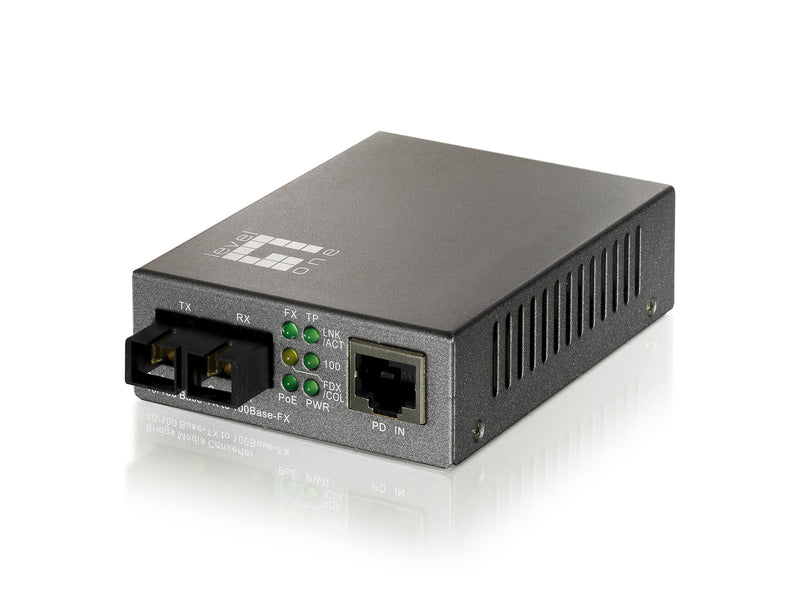 Level One Converter Fibre Optic 10/100TX a 100FX Sc With PoE (20KM)