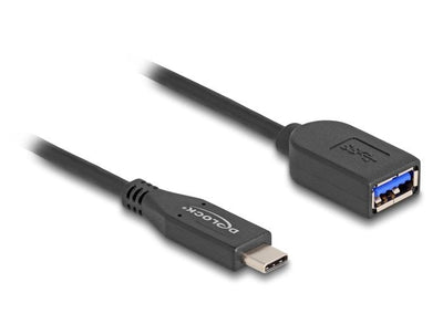Delock USB 10Gbps USB Cable Type-c Male a Typ-a Female 25CM Koaxial — image 1
