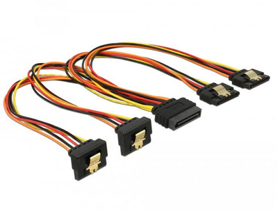 Cable SATA 15 Pin Power Connector Male With Función Enclavamiento SATA 15 Pin Power Connector Female 2 X Recto — image 1