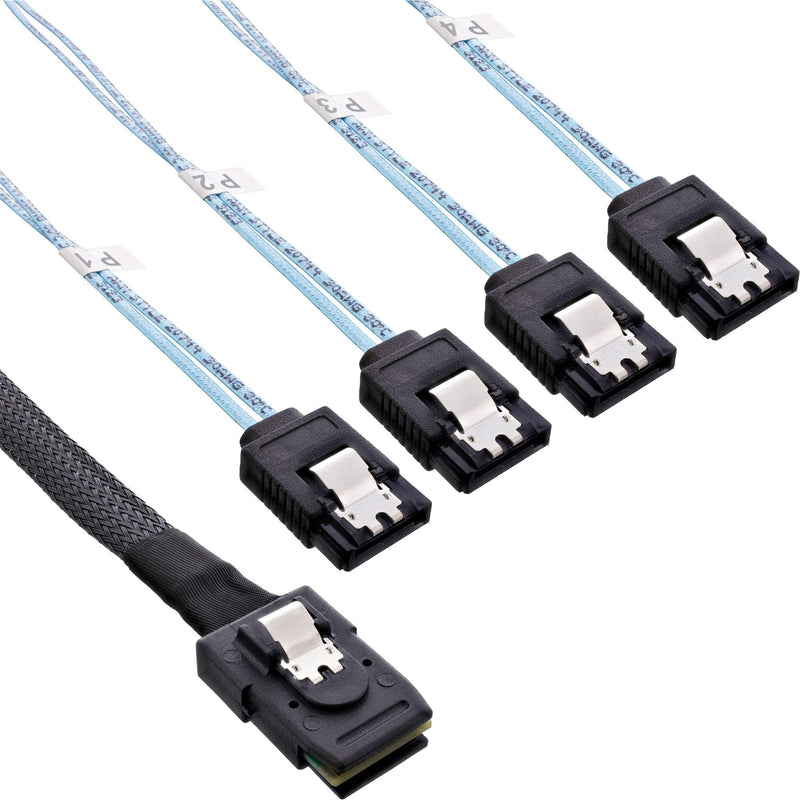 Inline® Sas Connector Cable Mini Sas SFF8087 a 4X SATA Crossover Ocf 1M