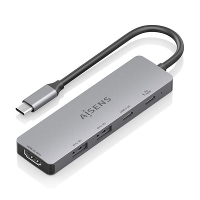Aisens USB-C Dock 5 1, USB-C a 1x HDMI 2x USB-A 1x USB-C 1x USB-C Pd, Grey 15CM — image 1
