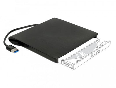 Delock External Enclosure Unit Ultra Slim SATA 5.25?, 9,5MM a USB Tipo-a Male — image 1