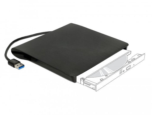 Delock External Enclosure Unit Ultra Slim SATA 5.25?, 9,5MM a USB Tipo-a Male — image 1