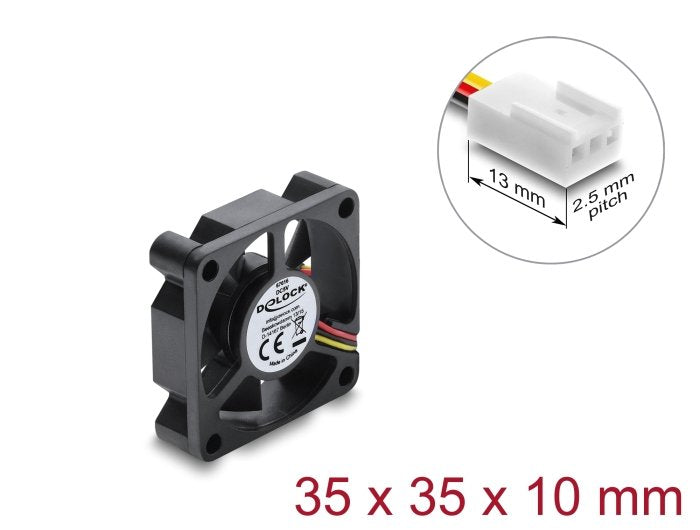 Delock Fan Axial 5V Dc, 35 X 35 X 10MM Black