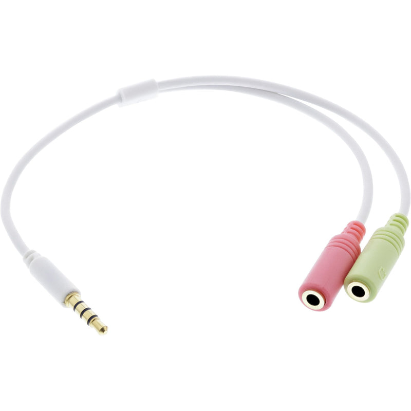 Inline Adapter Headphones Audio 3,5MM And 4 Pines a 2 Microphones And Speakers 3,5MM 0,25M