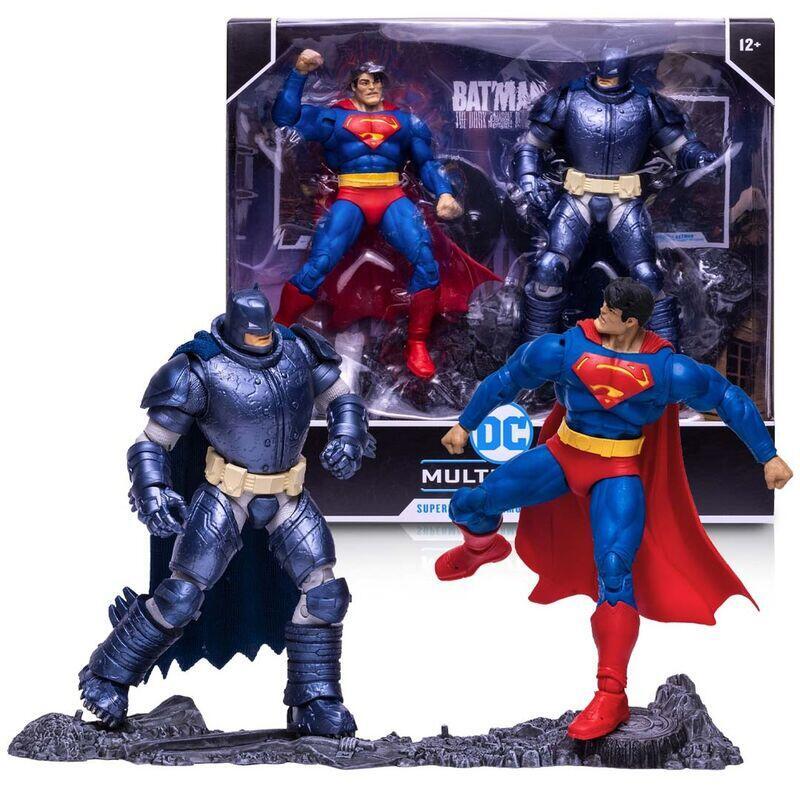 Figura Superman + Armored Batman Multiverse DC Comics 18CM