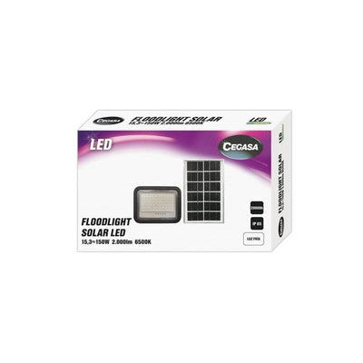 Cegasa Foco Solar Floodlight LED 2000LM 6500K - Panel Solar Integrado 5V-15W - Battery Life Up To 12H - Resist — image 1