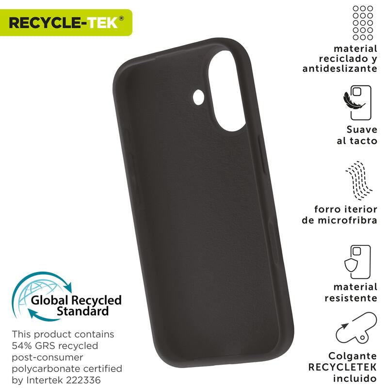 Muvit Case Recycletek Liquid Silicone Apple Iphone 16 Black