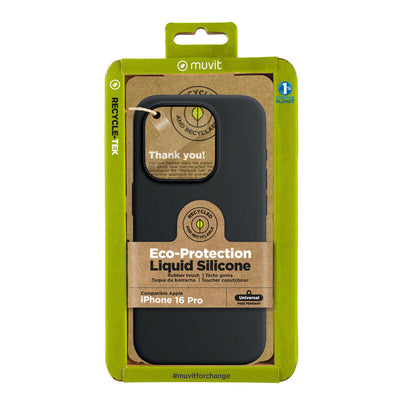 Muvit Case Recycletek Liquid Silicone Apple Iphone 16 Pro Black — image 1