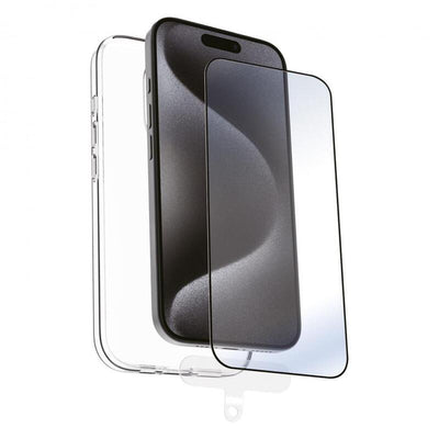Muvit Case Recycletek Apple Iphone 16 Pro Transparent + Protector Glass Tempered Frame Black — image 1
