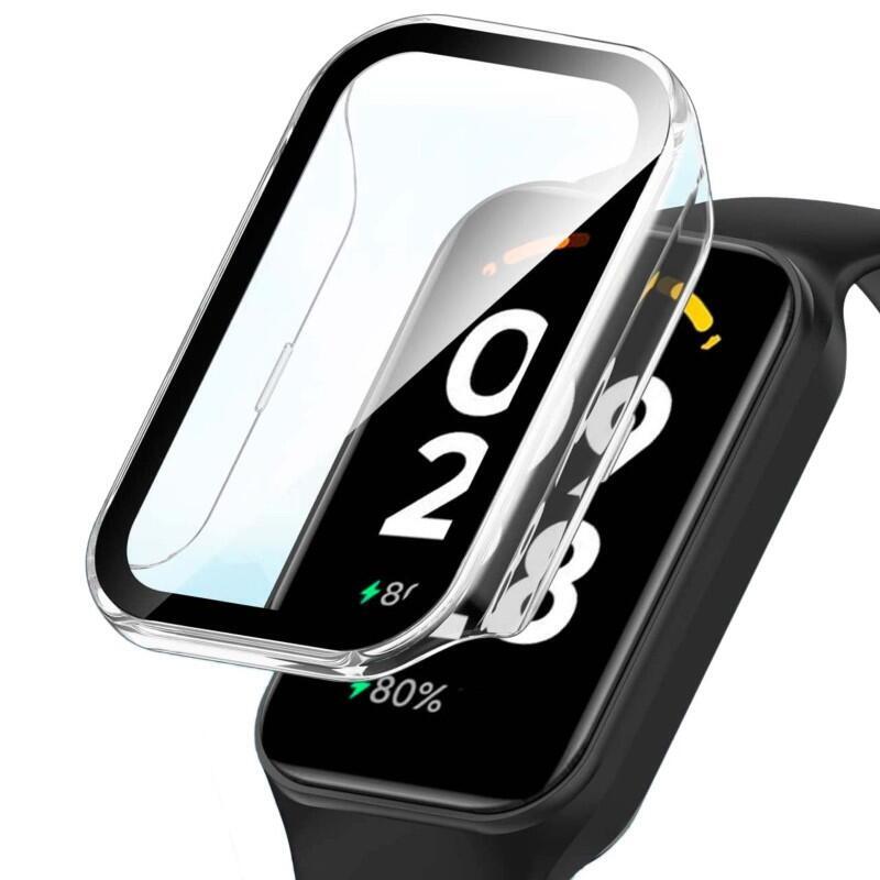 Case PC + Glass Tempered Xiaomi Mi Smart Band 8 Active Transparent