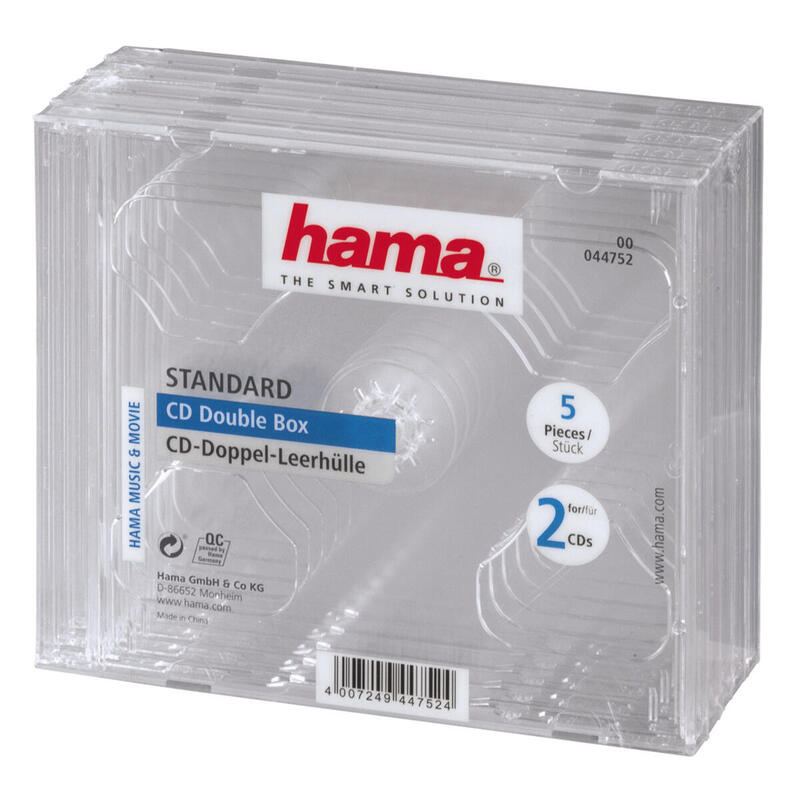 Hama Cd Double Jewel Case, Pack 5 2 Drives Transparent