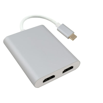 Helos Splitter, USB 3.1 Type-c St./2x HDMI Female Premium 4K, Silver — image 1