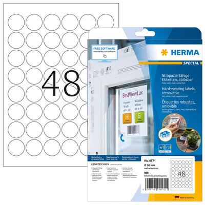Herma Láminas-etiquetas A4 30MM White Despegable 960ST. — image 1