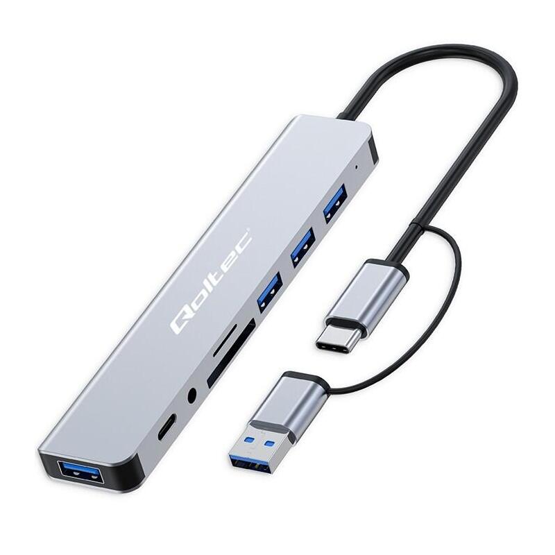 Hub Adapter 8W1 USB-C/USB USB-C 4x USB SD/TF Card Jack 3.5MM Trrs