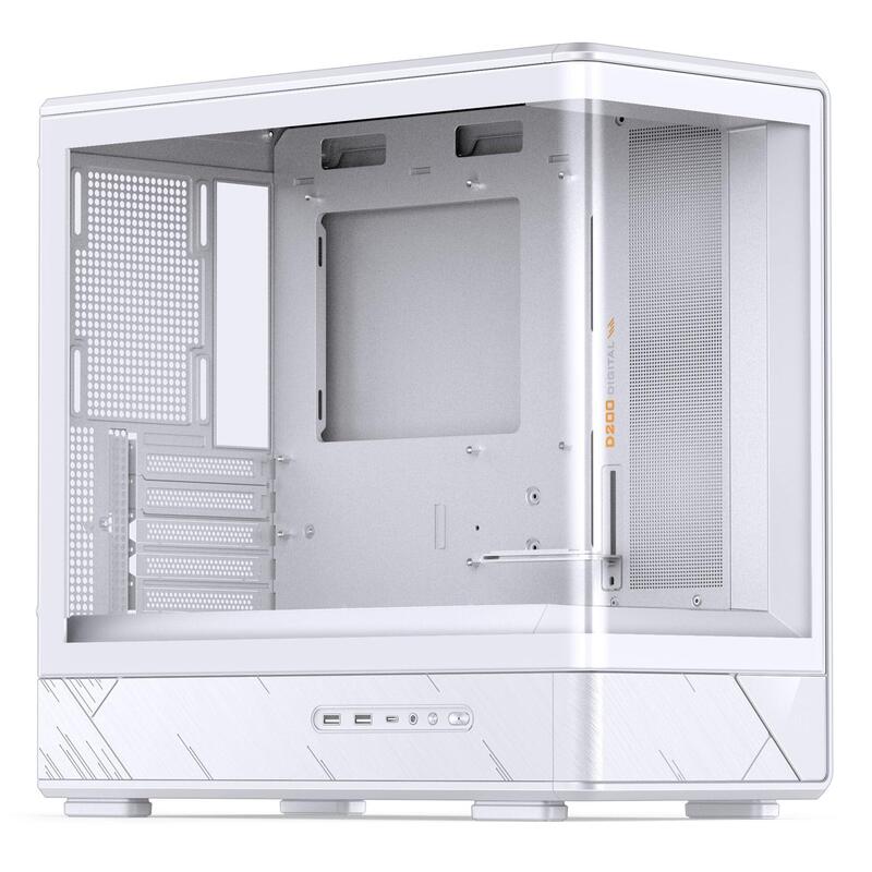 Jonsbo D200 Midi-tower, Matx, Tempered Glass, Mini Temp Display - White