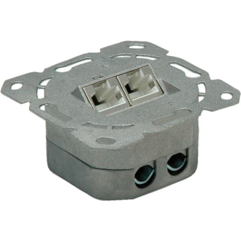 KAT.6A Class Ea Socket 2X STP Empotrado Senkrecht White