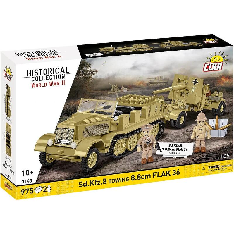 Klocki SD.KFZ.8 Towing 8.8CM Flak 36, 975 Elementów
